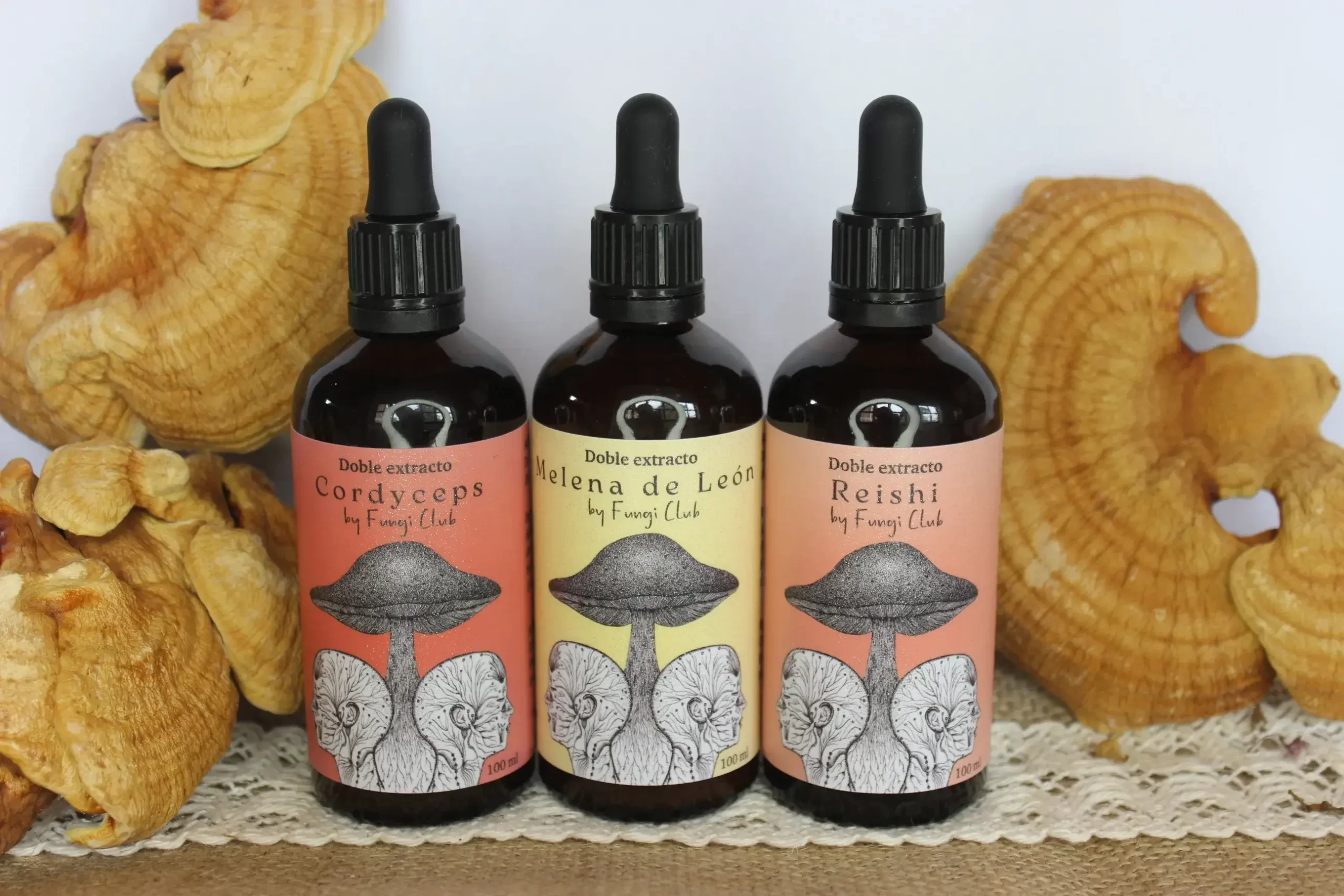 Pack 3 extractos - Reishi, Cordyceps y Melena de León